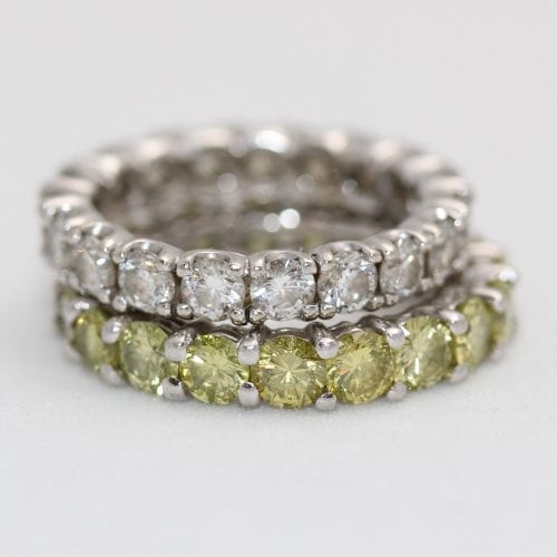 Yellow & White Diamond Eternity Bands