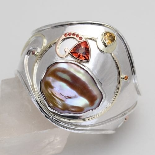 Crater at Kilauea Volcano, Moon & Venus Cuff