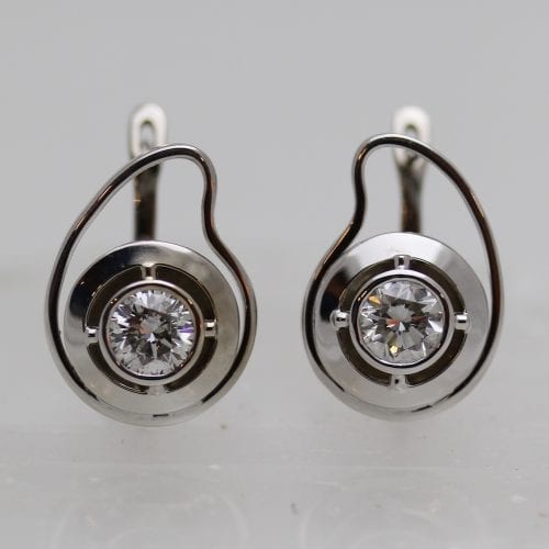 Mine Cut Diamond Earrings