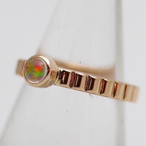 Jelly Opal Bar Band Stack Ring
