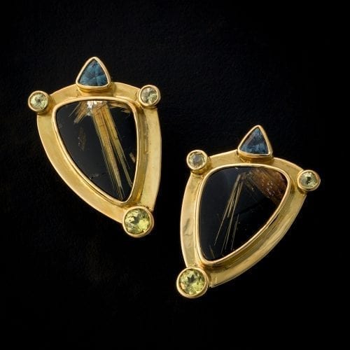 Rutilated Quartz Clip-On Earrings