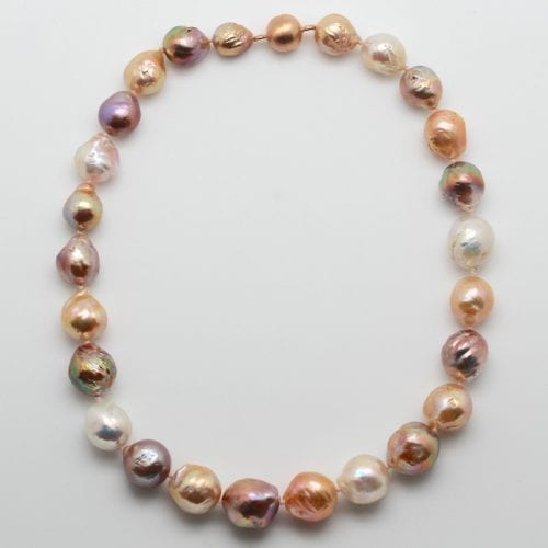 Peach Fireball Pearl Necklace