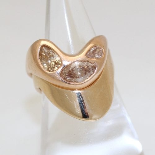 Designer Wave Rings with Flush Set Diamonds