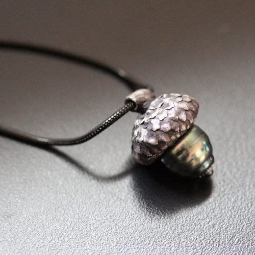 Baby Red Oak Acorn Pendant with Chain