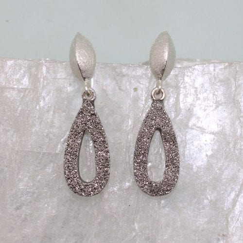 Platinum Drusy Earrings