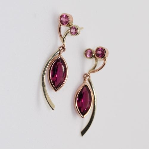 Pink & Peach Tourmaline Earrings