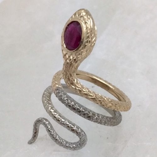Ruby Snake Ring