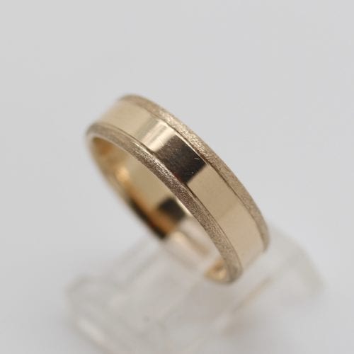 Wedding Band with Textured Border
