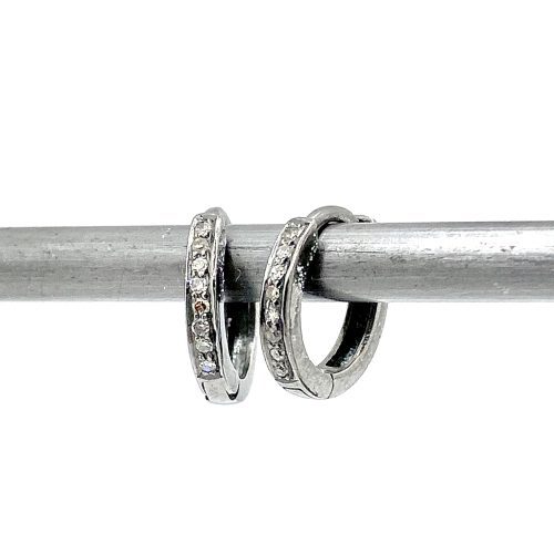 Huggie Hoop Earrings with Diamonds