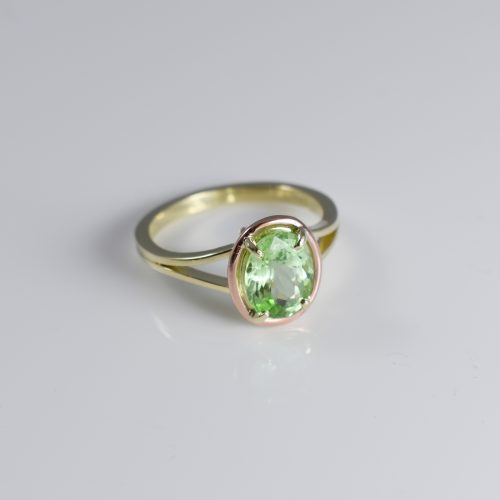 Rare Lime Green Tourmaline Ring