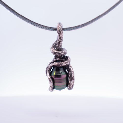 "Ouroboros Pearl Pendant"