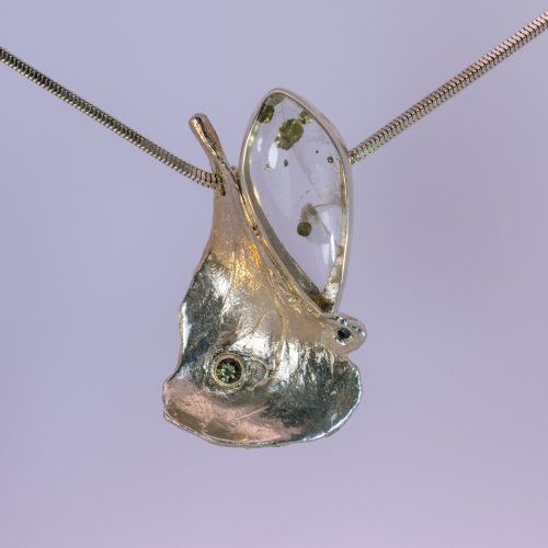 Flared Conch Shell Quartz Pendant